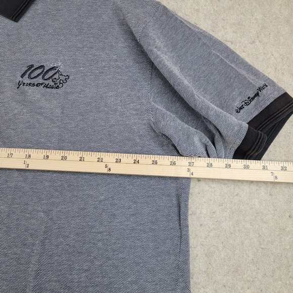 Disney World Polo Shirt Mens 2XL Gray Black Short Sleeve 100 Years Y2K - Picture 6 of 8